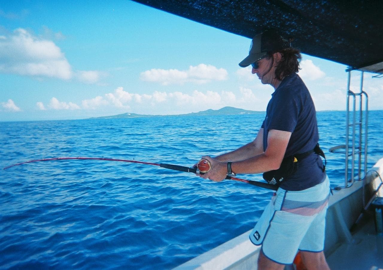 Guest fishing on Okinawa tour